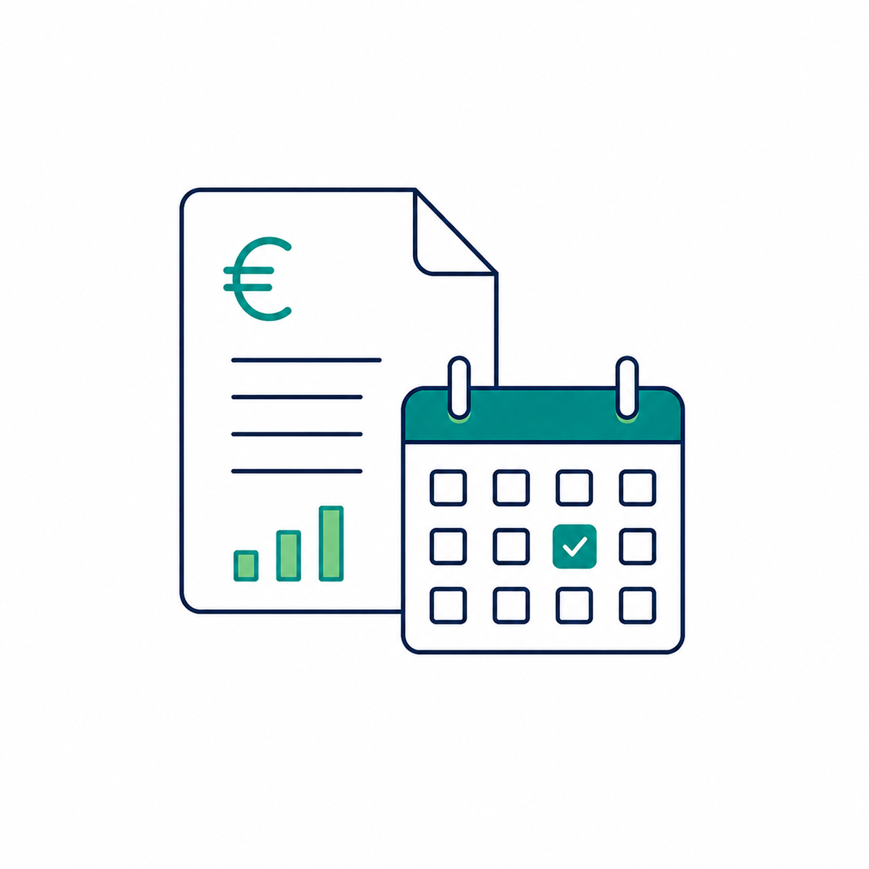 Illustration zur Vertragsverwaltung mit Fristen und Kalender