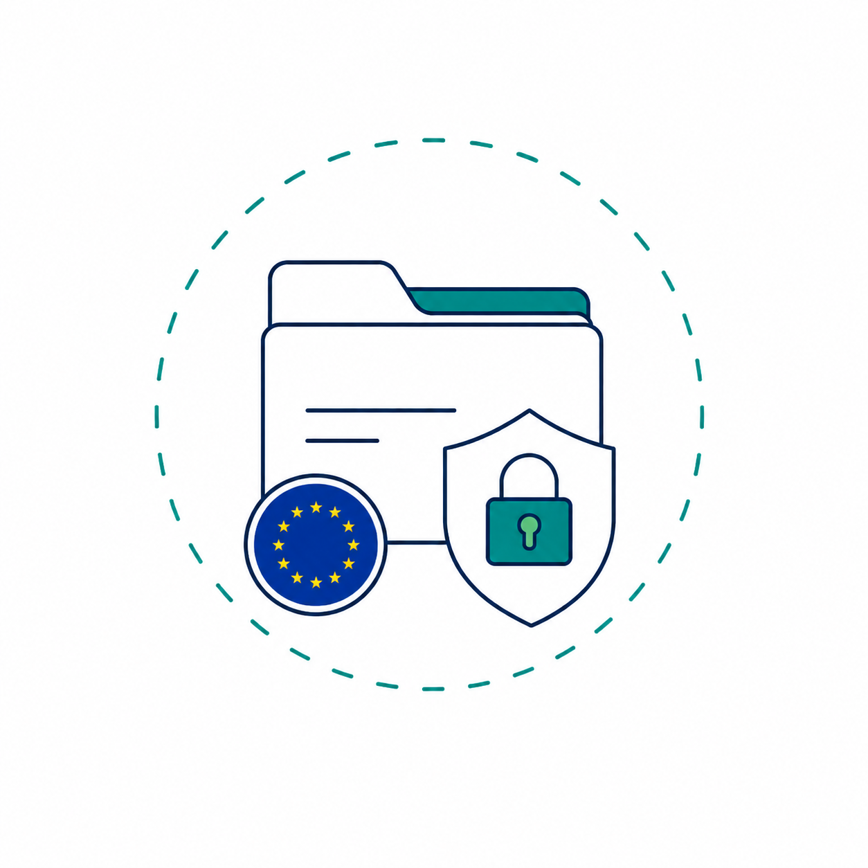 Illustration zu Datenschutz und sicherer Datenspeicherung in der Europäischen Union